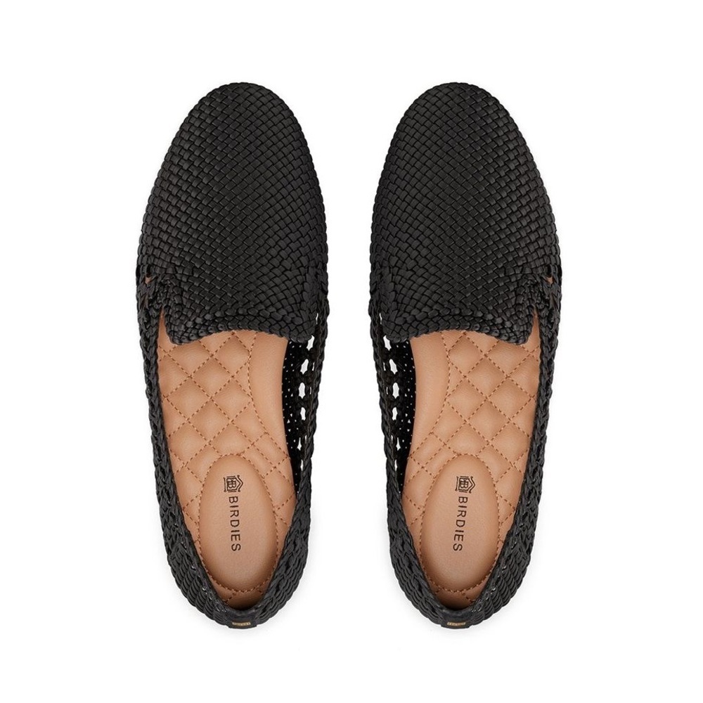 Birdies Handwoven Starling Flats in Black, 7.5
